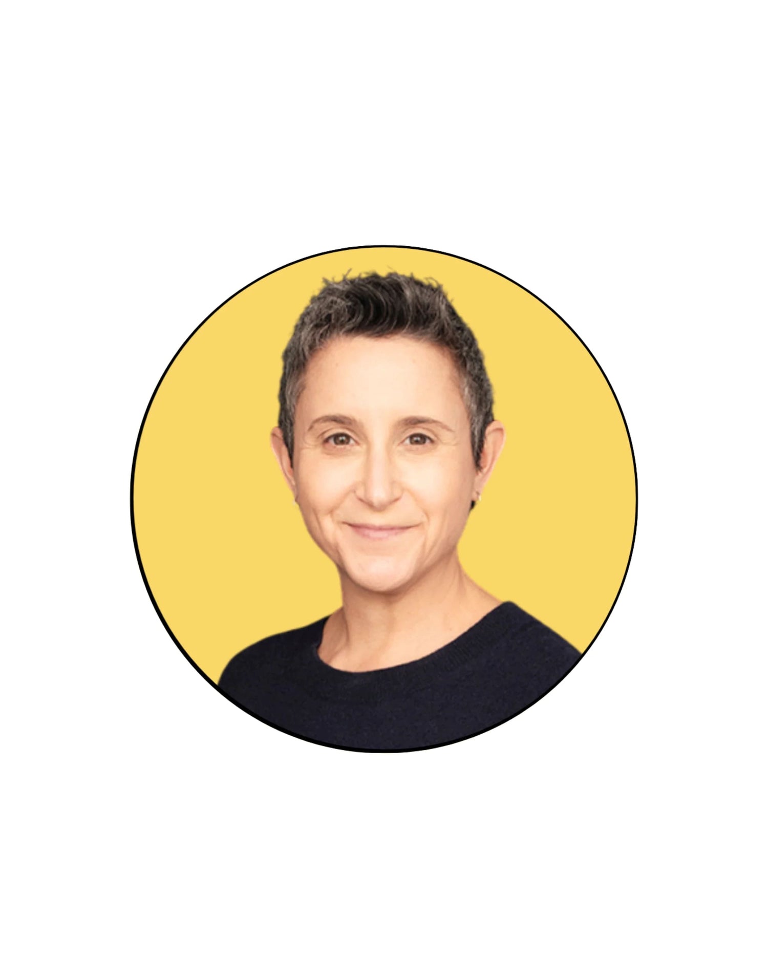 Headshot of Beth, founder of Authentically Funny Speeches. She is a woman with short, dark hair. The headshot shows her smiling and displays head and shoulders in a circular frame.
